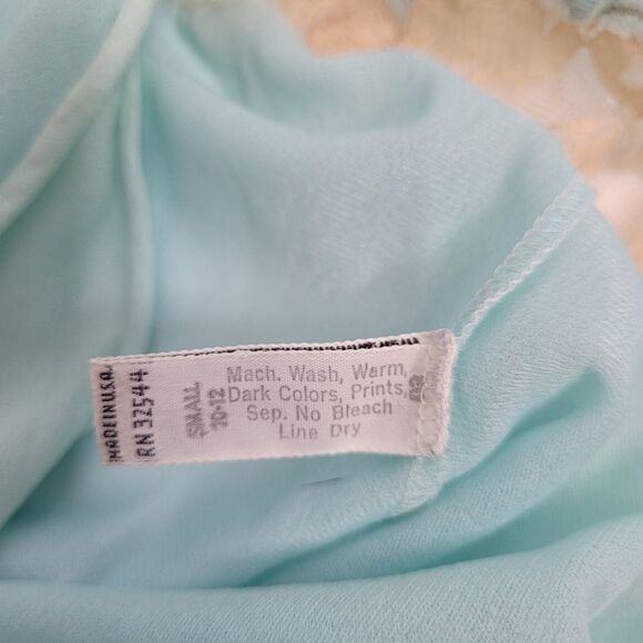 VINTAGE 70s Emilio Pucci blue nightgown with lace trim S - Picture 5 of 14